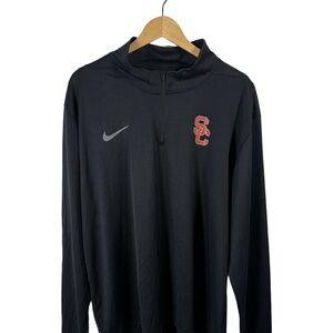 Nike Dri-Fit USC Trojans 1/4 Zip Long Sleeve Top XXL Black